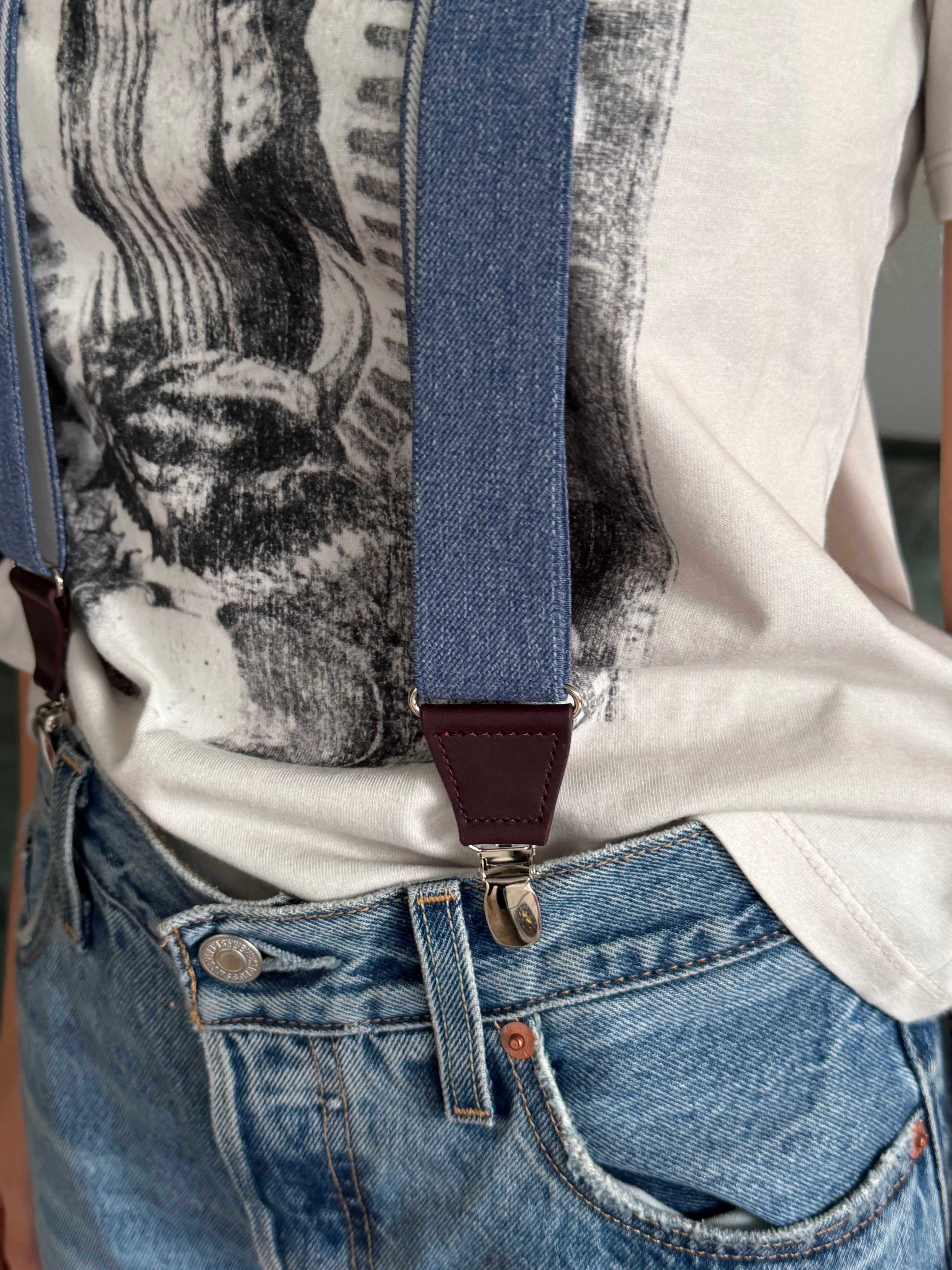 DENIM SUSPENDERS