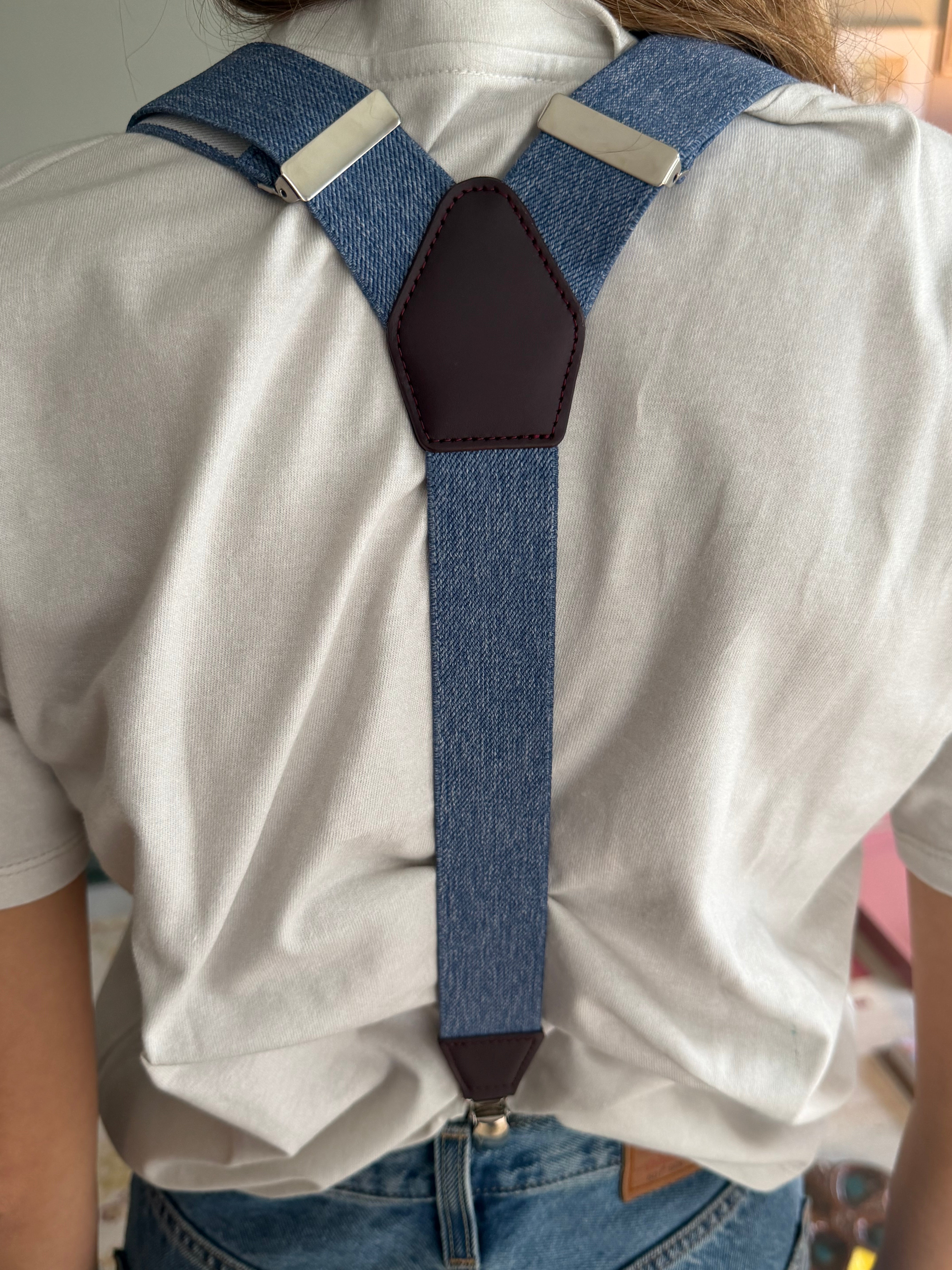 DENIM SUSPENDERS